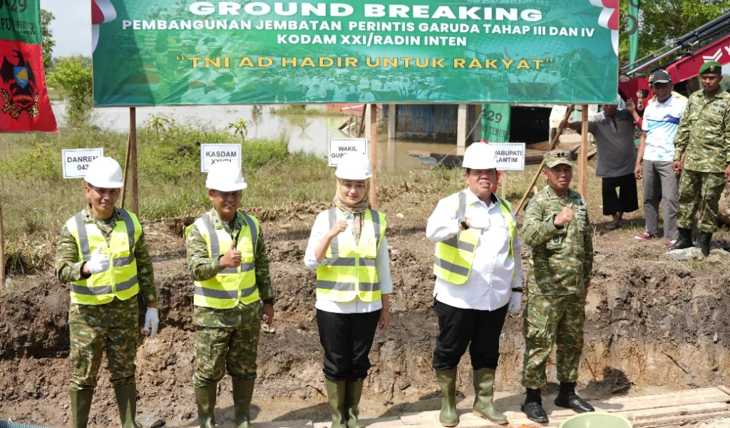 Wagub Jihan Nurlela Groundbreaking Peletakan Batu Pertama Pembangunan Jembatan Perintis Garuda Tahap III-IV